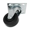 Rubbermaid Commercial Replacement Plate Casters, Rigid Mount Plate, 3.5 in. Rubber Wheel, Black FG1005L40000